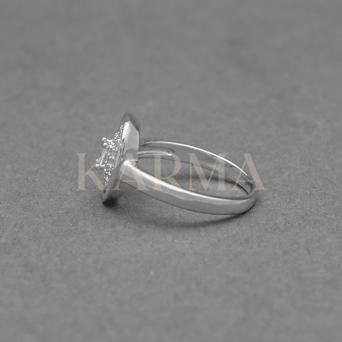 Rhodium Plated Sterling Slver with white Cz Stone